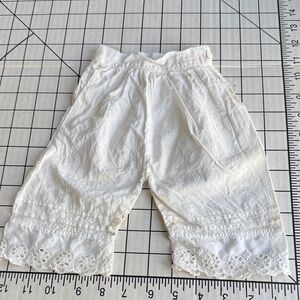 Vintage Baby Bloomers White Cotton Eyelet Trim Doll Clothes Antique Style Sewing